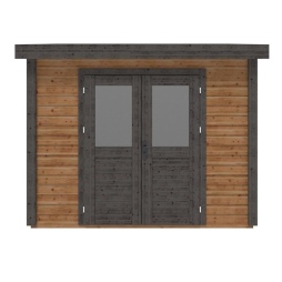 Abri de jardin en bois Aura 3.09x2.59m - 8m2 - Ep. 28mm - Traité