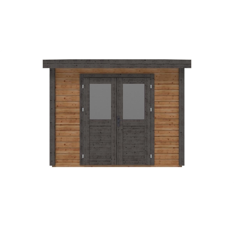 Abri de jardin en bois Aura 3.09x3.09m - 9.55m2 - Ep. 28mm - Traité