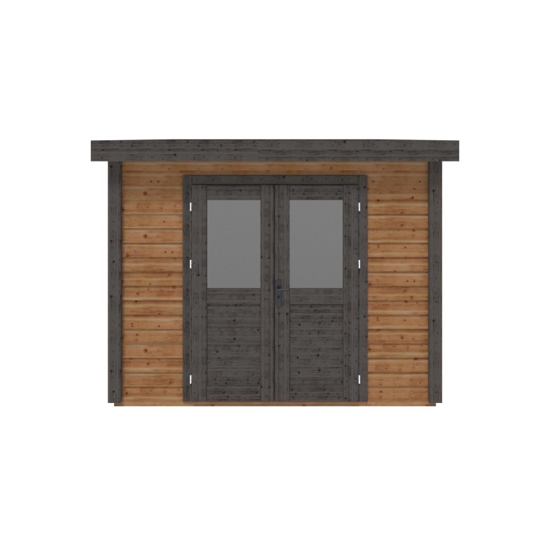 Abri de jardin en bois Aura 3.09x4.09m - 12.64m2 - Ep. 28mm - Traité