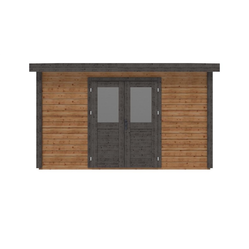 Abri de jardin en bois Freya 4.09x2.59m - 10.59m2 - Ep. 28mm - Traité