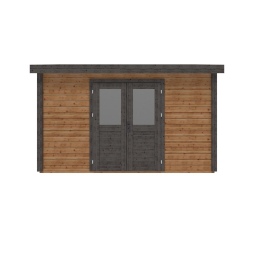 Abri de jardin en bois Freya 4.09x2.59m - 10.59m2 - Ep. 28mm - Traité
