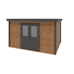 Abri de jardin en bois Freya 4.09x3.09m - 12.64m2 - Ep. 28mm - Traité