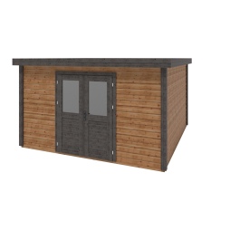 Abri de jardin en bois Freya 4.09x4.09m - 16.73m2 - Ep. 28mm - Traité