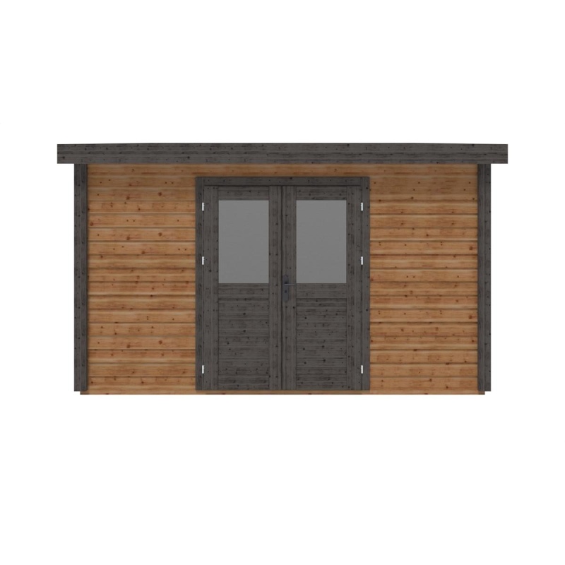 Abri de jardin en bois Freya 4.09x4.09m - 16.73m2 - Ep. 28mm - Traité