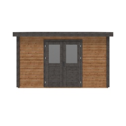 Abri de jardin en bois Freya 4.09x4.09m - 16.73m2 - Ep. 28mm - Traité