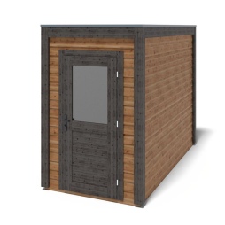 Abri de jardin en bois Veya 1.59x3.09m - 4.91m2 - Ep. 28mm - Traité