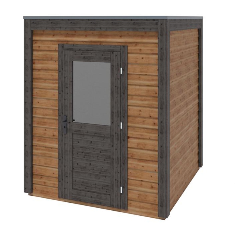 Abri de jardin en bois Luma 2.09x2.09m - 4.37m2 - Ep. 28mm - Traité