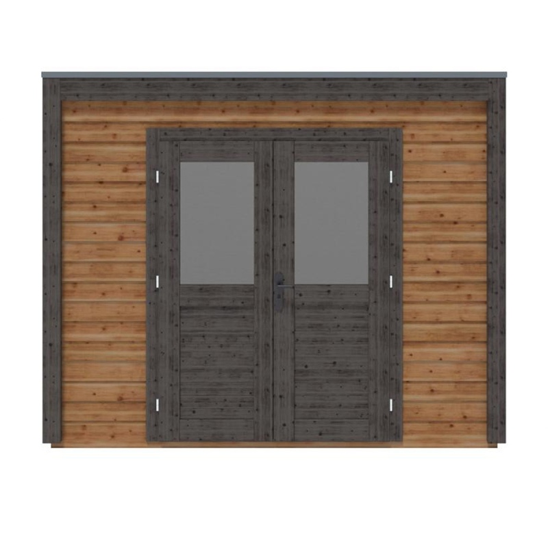 Abri de jardin en bois Sora 3.09x2.59m - 8m2 - Ep. 28mm - Traité