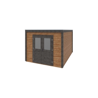 Abri de jardin en bois Sora 3.09x4.09m - 12.64m2 - Ep. 28mm - Traité