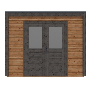 Abri de jardin en bois Sora 3.09x4.09m - 12.64m2 - Ep. 28mm - Traité 2