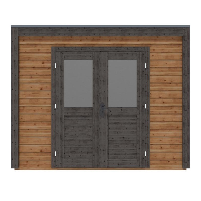 Abri de jardin en bois Sora 3.09x4.09m - 12.64m2 - Ep. 28mm - Traité