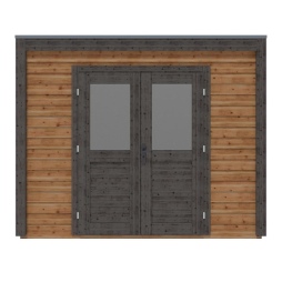 Abri de jardin en bois Sora 3.09x4.09m - 12.64m2 - Ep. 28mm - Traité