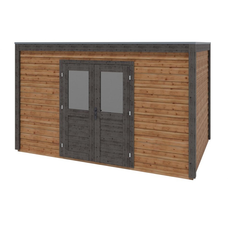 Abri de jardin en bois Nova 4.09x2.59m - 10.59m2 - Ep. 28mm - Traité