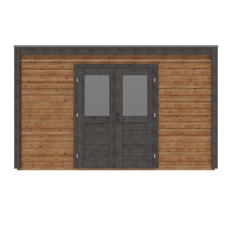 Abri de jardin en bois Nova 4.09x3.09m - 12.64m2 - Ep. 28mm - Traité