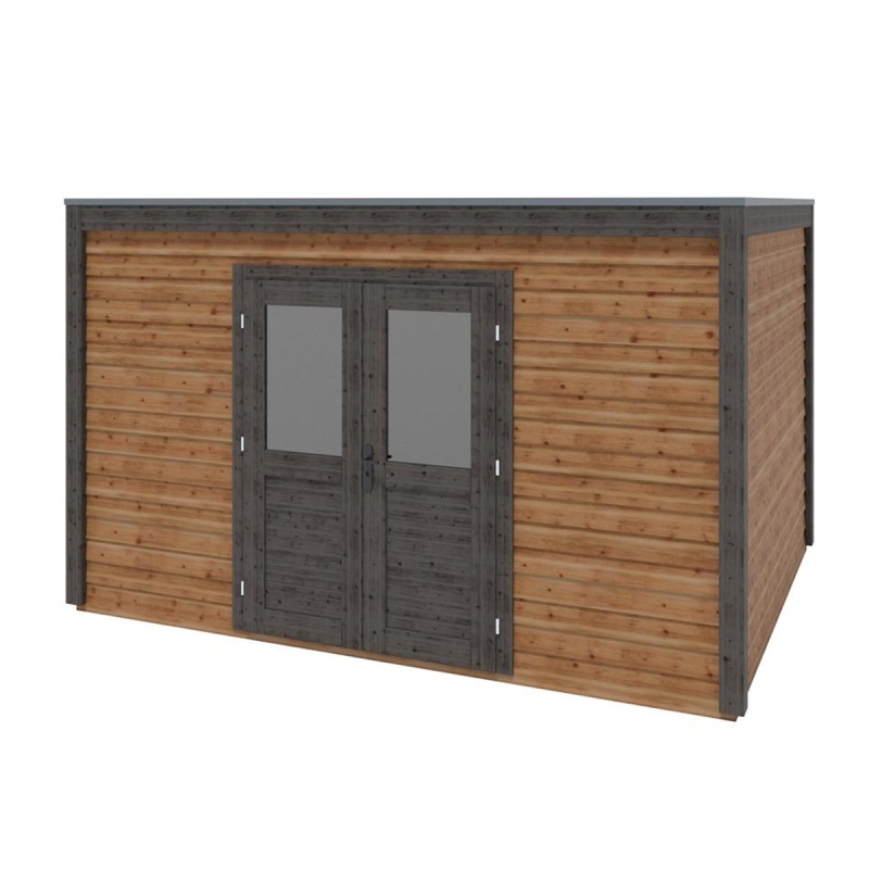 Abri de jardin en bois Nova 4.09x3.09m - 12.64m2 - Ep. 28mm - Traité