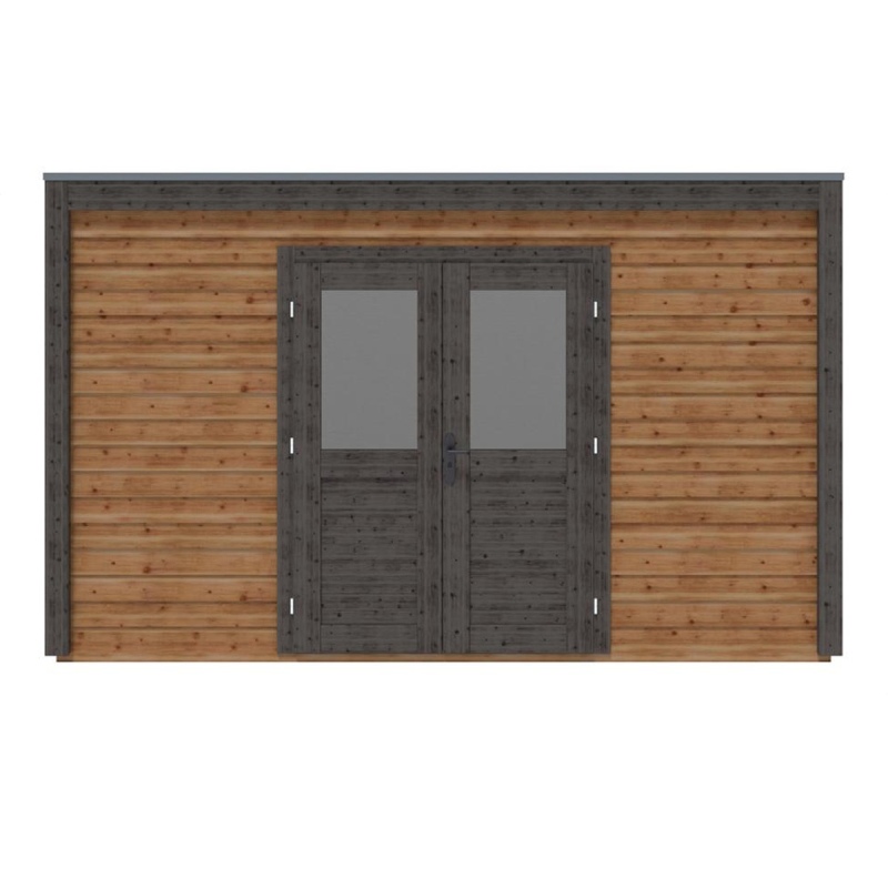 Abri de jardin en bois Nova 4.09x4.09m - 16.73m2 - Ep. 28mm - Traité