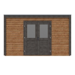 Abri de jardin en bois Nova 4.09x4.09m - 16.73m2 - Ep. 28mm - Traité