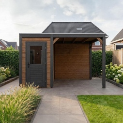 Abri de jardin en bois Veya 4.06x2.59m - 10.52m2 - Ep. 28mm - Traité