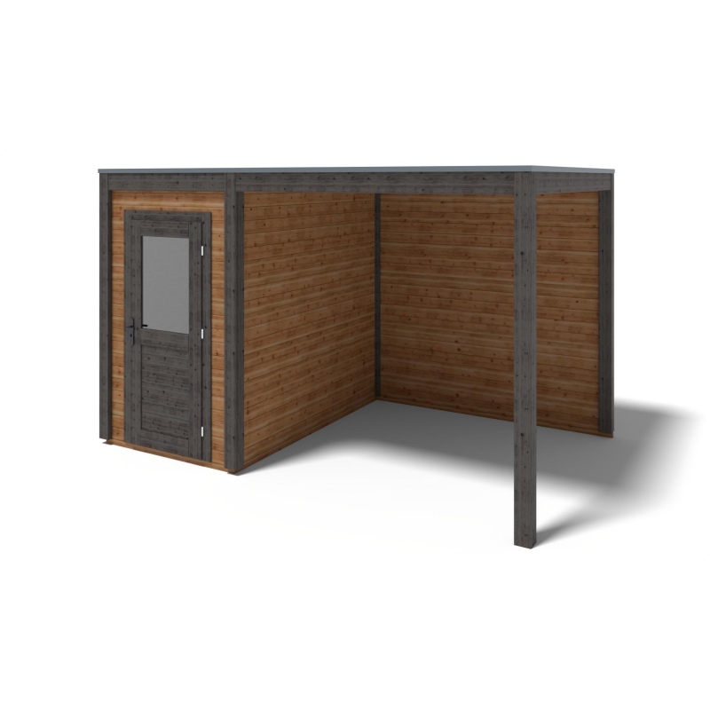 Abri de jardin en bois Veya 4.06x2.59m - 10.52m2 - Ep. 28mm - Traité
