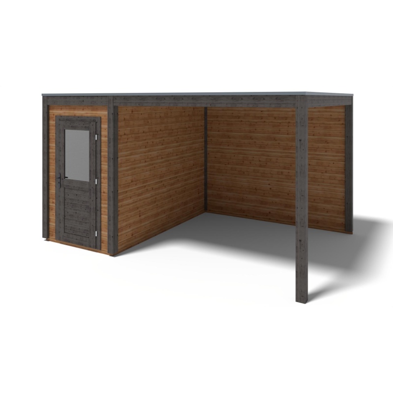 Abri de jardin en bois Veya 4.56x3.09m - 14.09m2 - Ep. 28mm - Traité