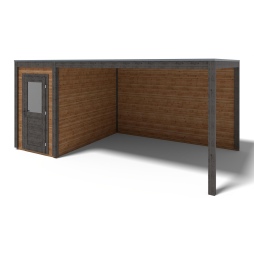 Abri de jardin en bois Veya 5.56x3.09m - 17.18m2 - Ep. 28mm - Traité