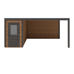 Abri de jardin en bois Veya 5.56x3.09m - 17.18m2 - Ep. 28mm - Traité