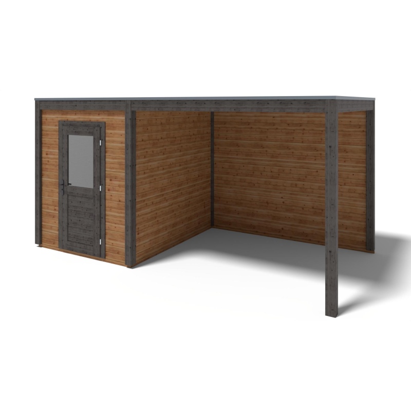 Abri de jardin en bois Luma 5.06x2.59m - 13.11m2 - Ep. 28mm - Traité
