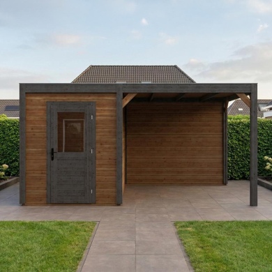 Abri de jardin en bois Luma 5.06x3.09m - 15.64m2 - Ep. 28mm - Traité