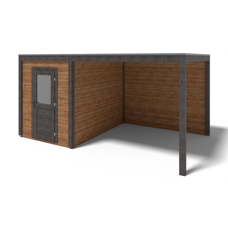 Abri de jardin en bois Luma 5.06x3.09m - 15.64m2 - Ep. 28mm - Traité