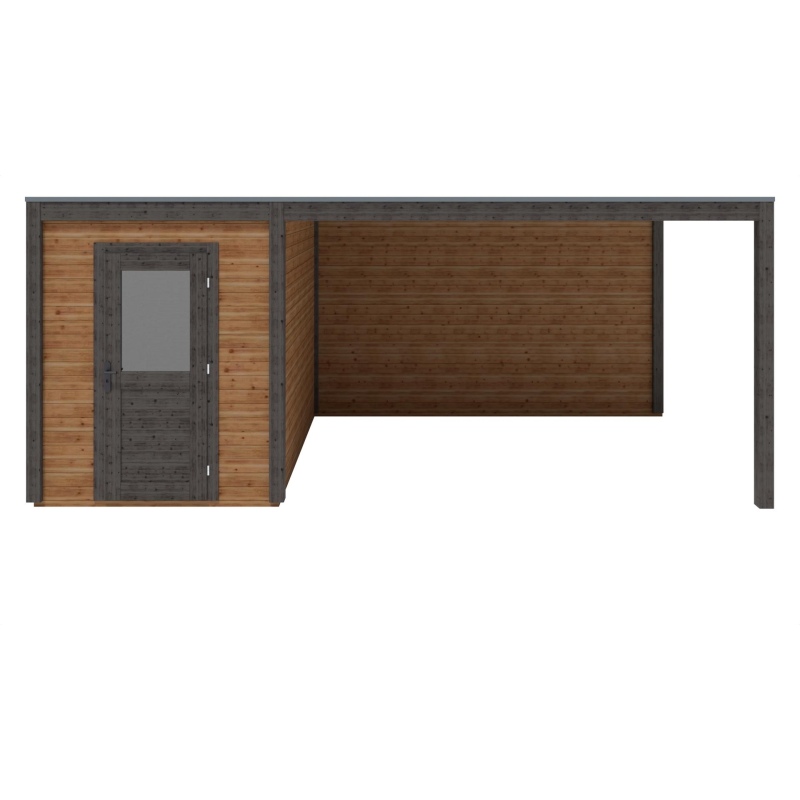 Abri de jardin en bois Luma 6.06x3.09m - 18.73m2 - Ep. 28mm - Traité