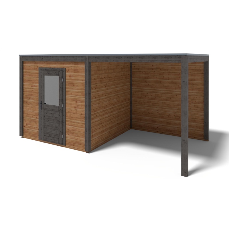 Abri de jardin en bois Nexa 5.06x2.59m - 13.11m2 - Ep. 28mm - Traité