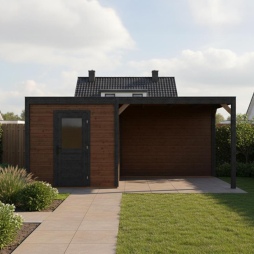 Abri de jardin en bois Nexa 5.56x2.59m - 14.4m2 - Ep. 28mm - Traité