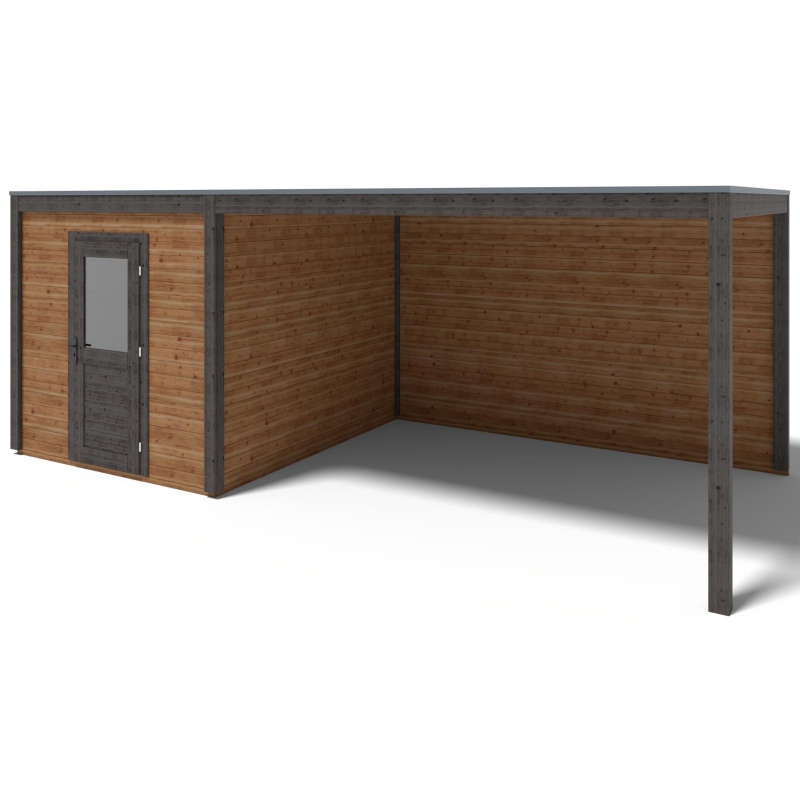 Abri de jardin en bois Nexa 6.56x3.09m - 20.27m2 - Ep. 28mm - Traité