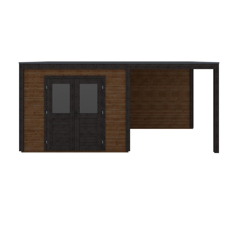 Abri de jardin en bois Sora 5.56x2.59m - 14.4m2 - Ep. 28mm - Traité