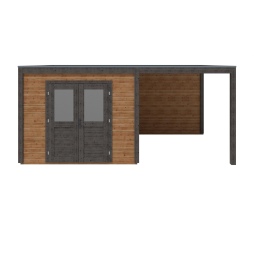 Abri de jardin en bois Sora 5.56x3.09m - 17.18m2 - Ep. 28mm - Traité