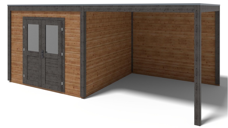 Abri de jardin en bois Sora 6.06x3.09m - 18.73m2 - Ep. 28mm - Traité