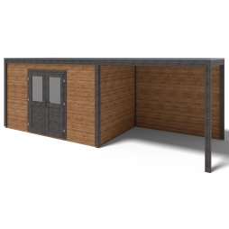 Abri de jardin en bois Nova 7.06x2.59m - 18.29m2 - Ep. 28mm - Traité