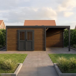 Abri de jardin en bois Nova 6.56x3.09m - 20.27m2 - Ep. 28mm - Traité