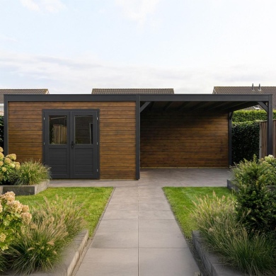 Abri de jardin en bois Nova 8.06x3.09m - 24.91m2 - Ep. 28mm - Traité