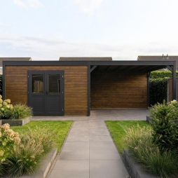 Abri de jardin en bois Nova 8.06x3.09m - 24.91m2 - Ep. 28mm - Traité