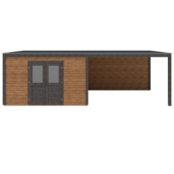Abri de jardin en bois Nova 8.06x3.09m - 24.91m2 - Ep. 28mm - Traité