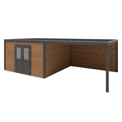 Abri de jardin en bois Nova 8.06x4.09m - 32.96m2 - Ep. 28mm - Traité