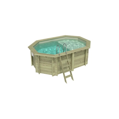 Piscine en bois NEMO 4.3 x 3 - H.1.31 m avec plage, sable, fixations à visser