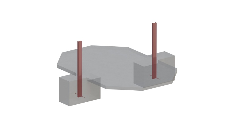 Piscine en bois NEMO 5.79 x 3.49 - H.1.45 m avec plage, gris clair, fixations à sceller