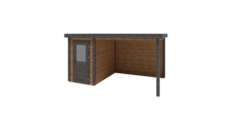 Abri de jardin en bois Mira 4.56x2.59m - 11.81m2 - Ep. 28mm - Traité