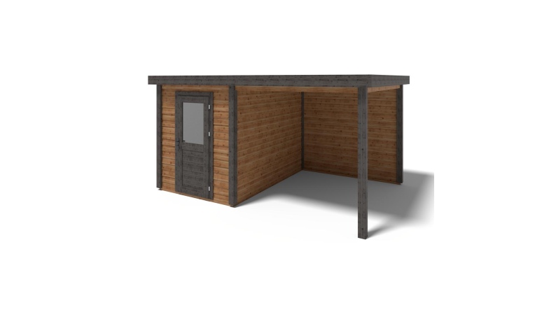 Abri de jardin en bois Vala 4.56x3.09m - 14.09m2 - Ep. 28mm - Traité