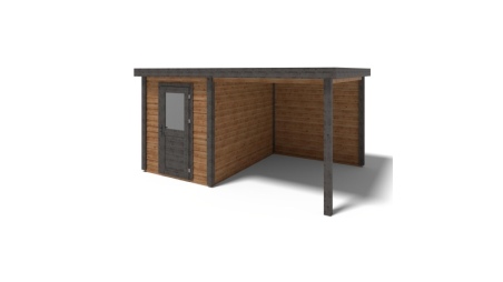 Abri de jardin en bois Vala 4.56x3.09m - 14.09m2 - Ep. 28mm - Traité