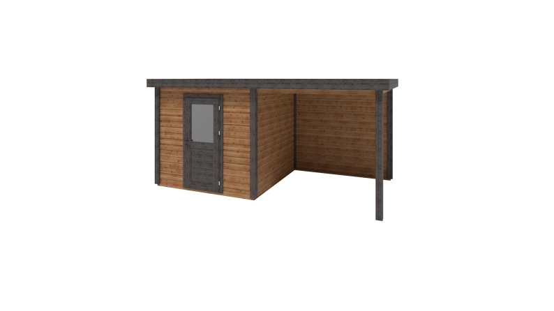 Abri de jardin en bois Rava 5.06x2.59m - 13.1m2 - Ep. 28mm - Traité