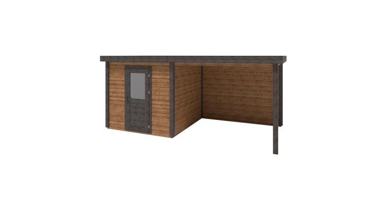 Abri de jardin en bois Rava 5.56x2.59m - 14.4m2 - Ep. 28mm - Traité