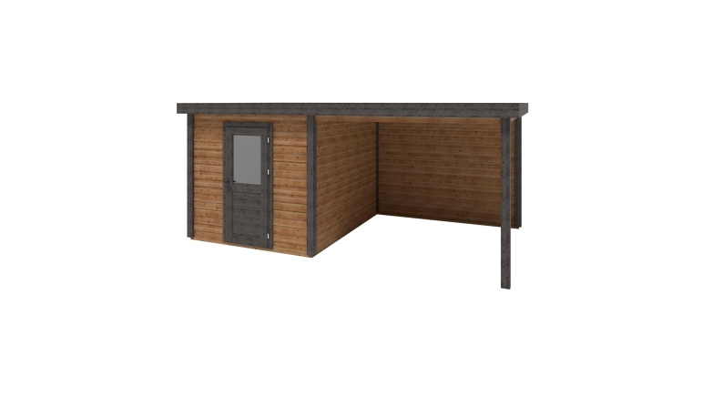 Abri de jardin en bois Rava 5.56x3.09m - 17.18m2 - Ep. 28mm - Traité